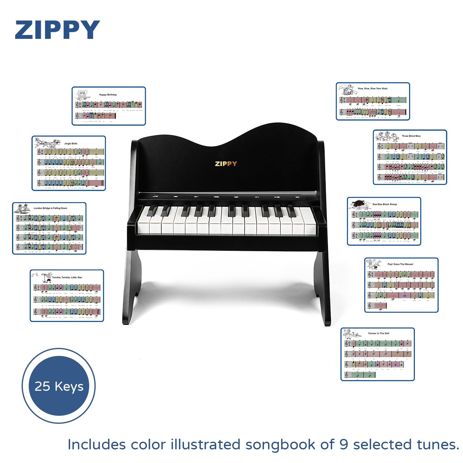 Amazon.com: ZIPPY Kids Piano Keyboard, 25 Keys Digital Piano for